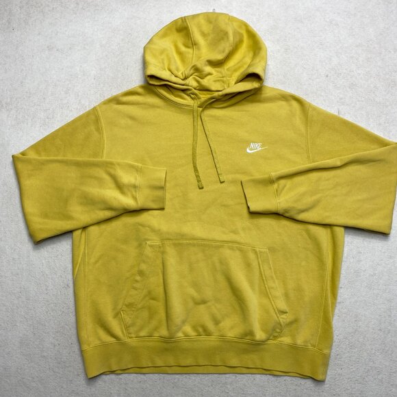 Vintage Nike Hoodie Men's XL Yellow Drawstring Pullover Swoosh White Tag Y2K - Picture 2 of 12